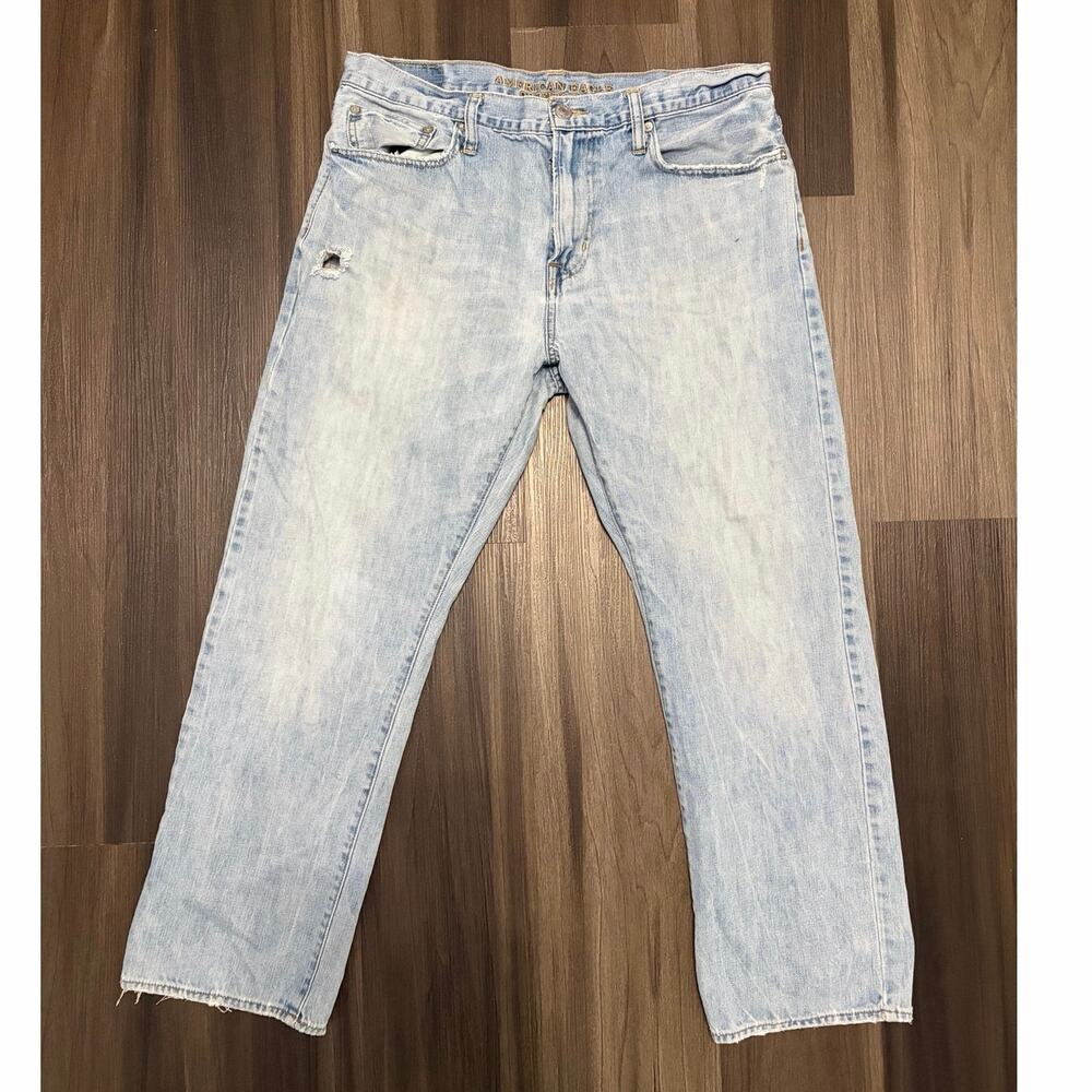 American Eagle relax straight light washed men’s jeans 36x30 streetwear casual